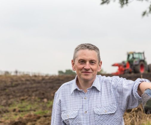 Middle aged male farm worker outdoors in Yorkshire England